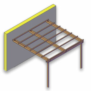 Pergola Addossata da Giardino in Legno Massello, 2 misure