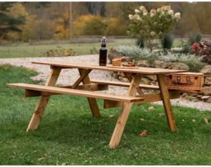 tavolo picnic con panche in legno sunwood 19 mm