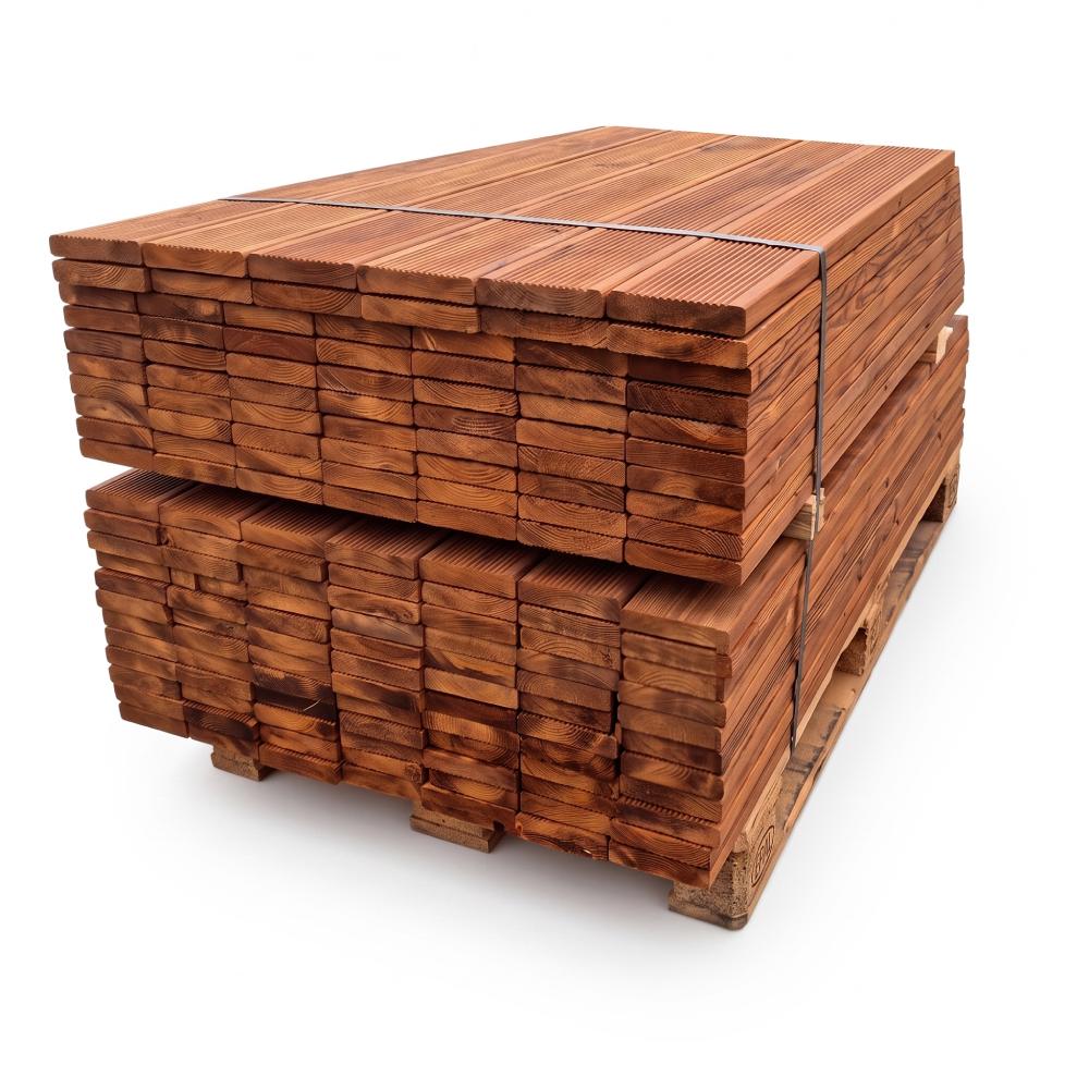 Doghe Pavimento in Legno per Esterni 100 cm - Bancale 22 mq - marrone