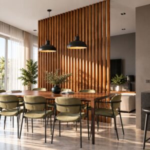 listelli divisori in legno per interni-teak