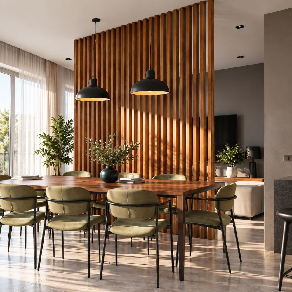 listelli divisori in legno per interni-teak