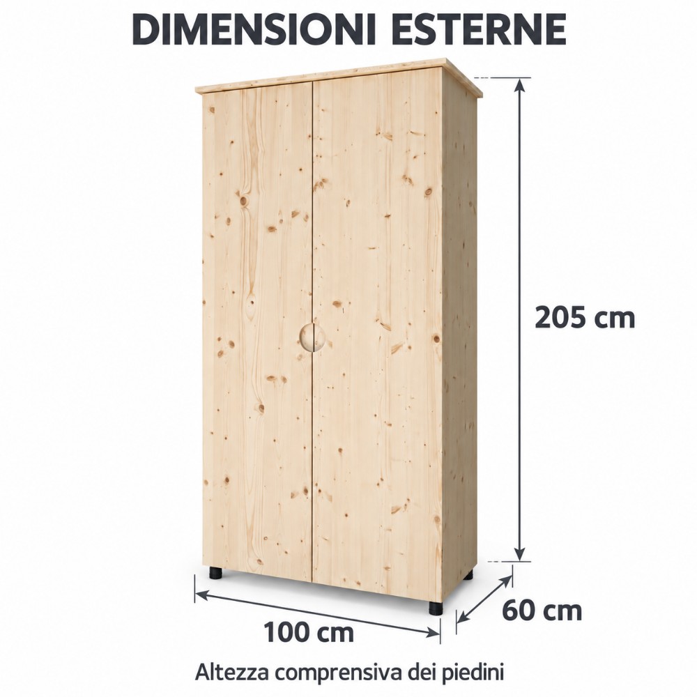 Armadio in legno con ripiani regolabili 100-60-205 cm (10)