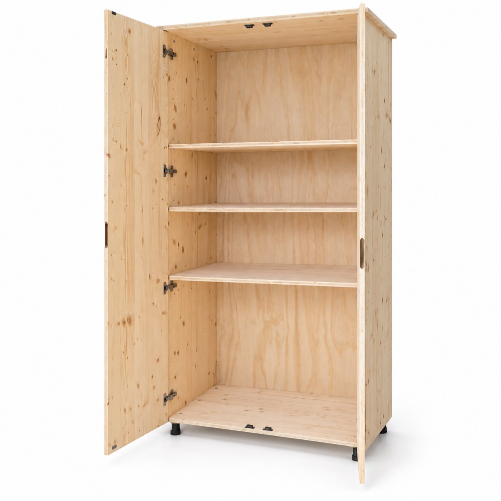 Armadio in legno con ripiani regolabili 100-60-205 cm (2)