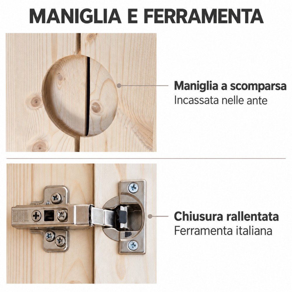 Armadio in legno con ripiani regolabili 100-60-205 cm (8)