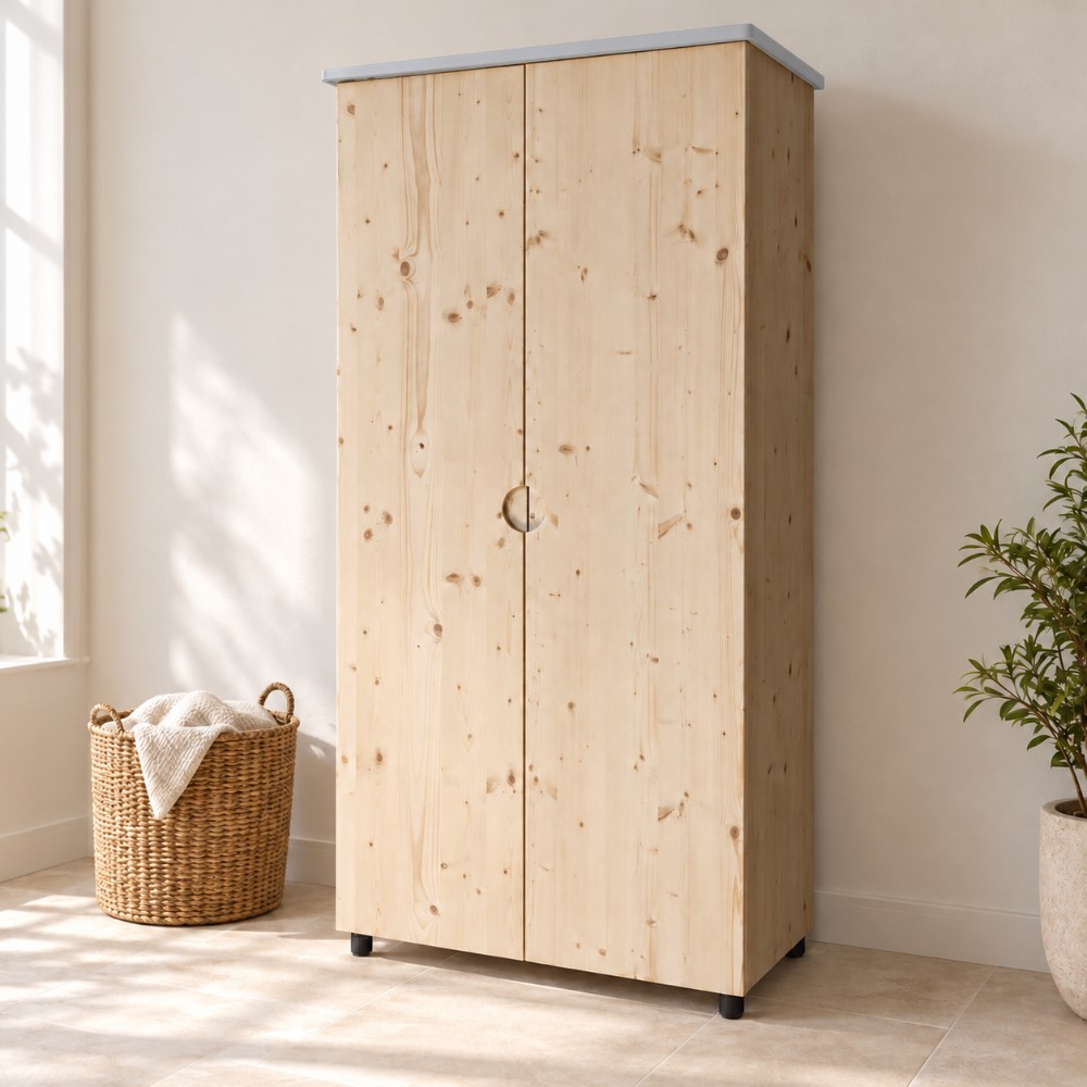 Armadio in legno con ripiani regolabili 100-60-205 cm (9)