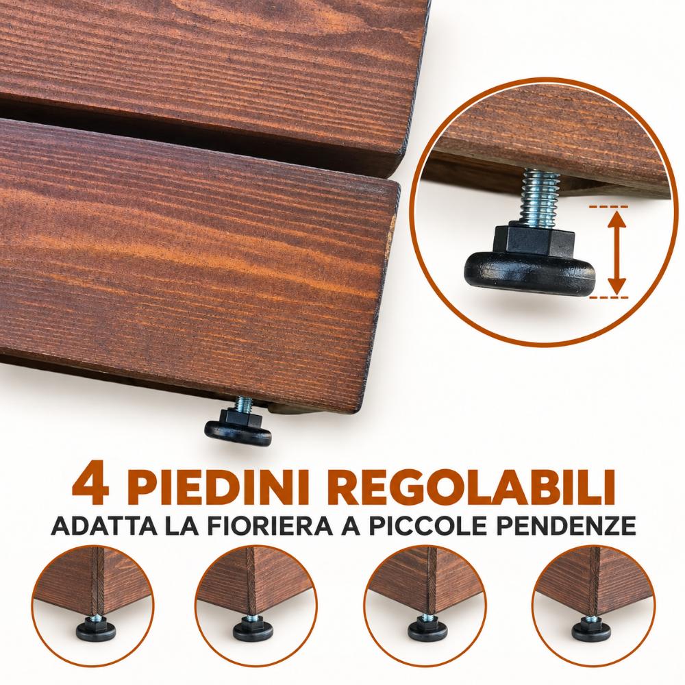 Fioriera in legno Sunwood dettagli (1)