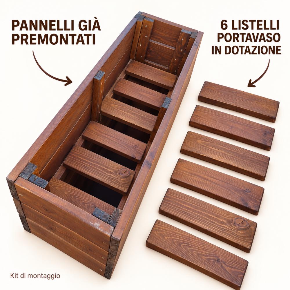 Fioriera in legno Sunwood dettagli (2)